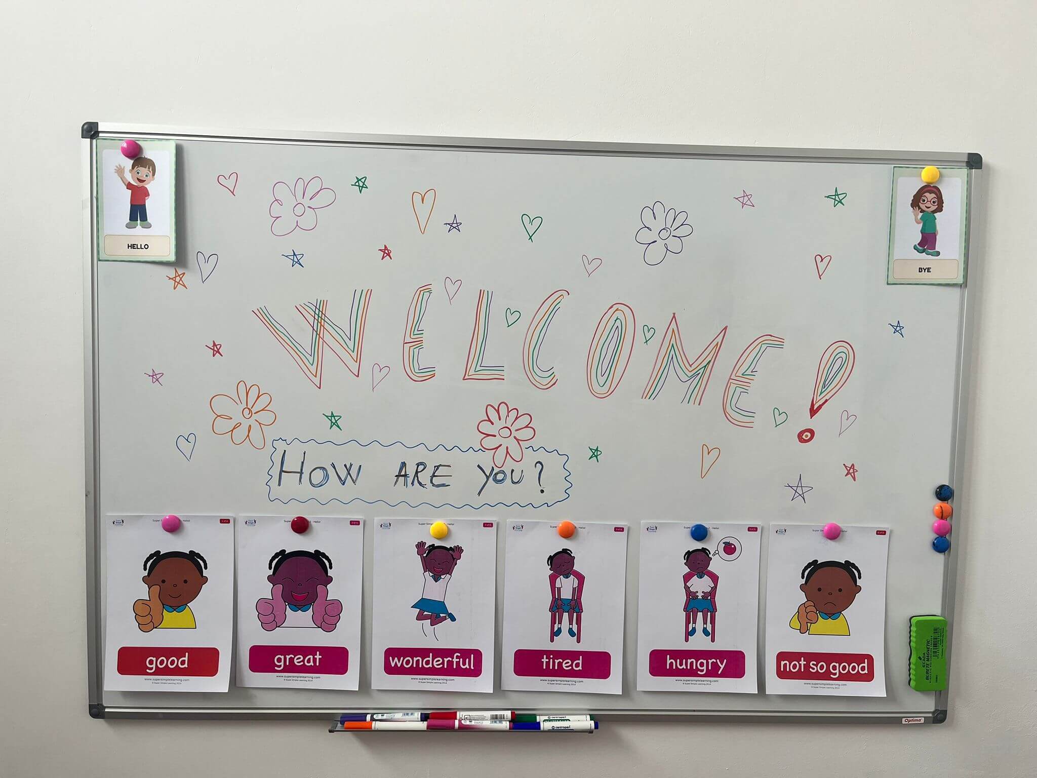 Table mari de tip Whiteboards pentru captarea atenției celor mici.